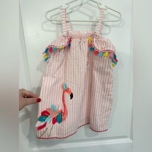 Mudpie 3T Toddler Dress with Flamingo